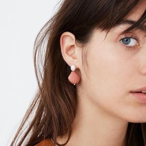 Madewell Pearl and Pink Shell Earrings